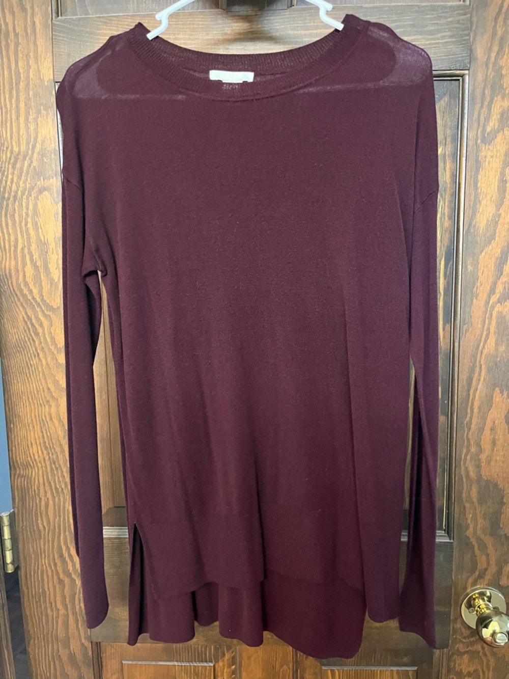 H&M Women's Long Sleeve Tunic Top - Burgundy